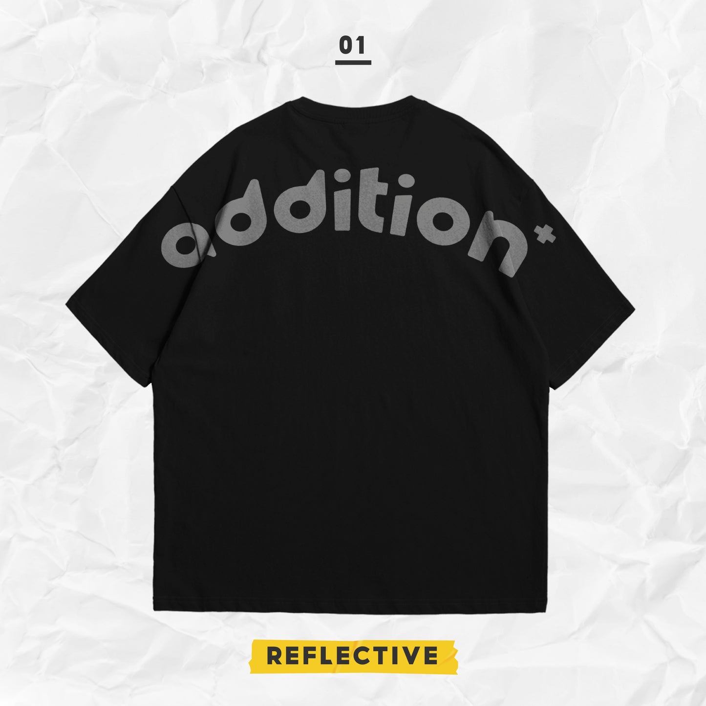 ADTN BLACK REFLECTIVE LOGO TEE