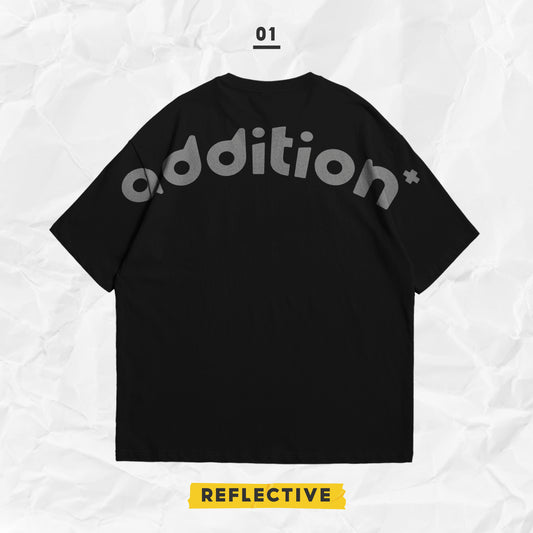 ADTN BLACK REFLECTIVE LOGO TEE