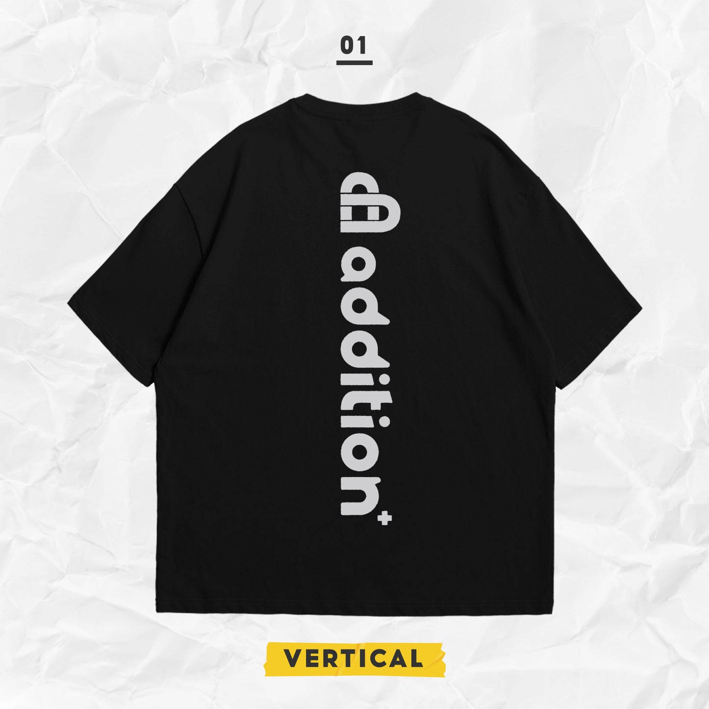 ADTN BLACK VERTICAL LOGO TEE