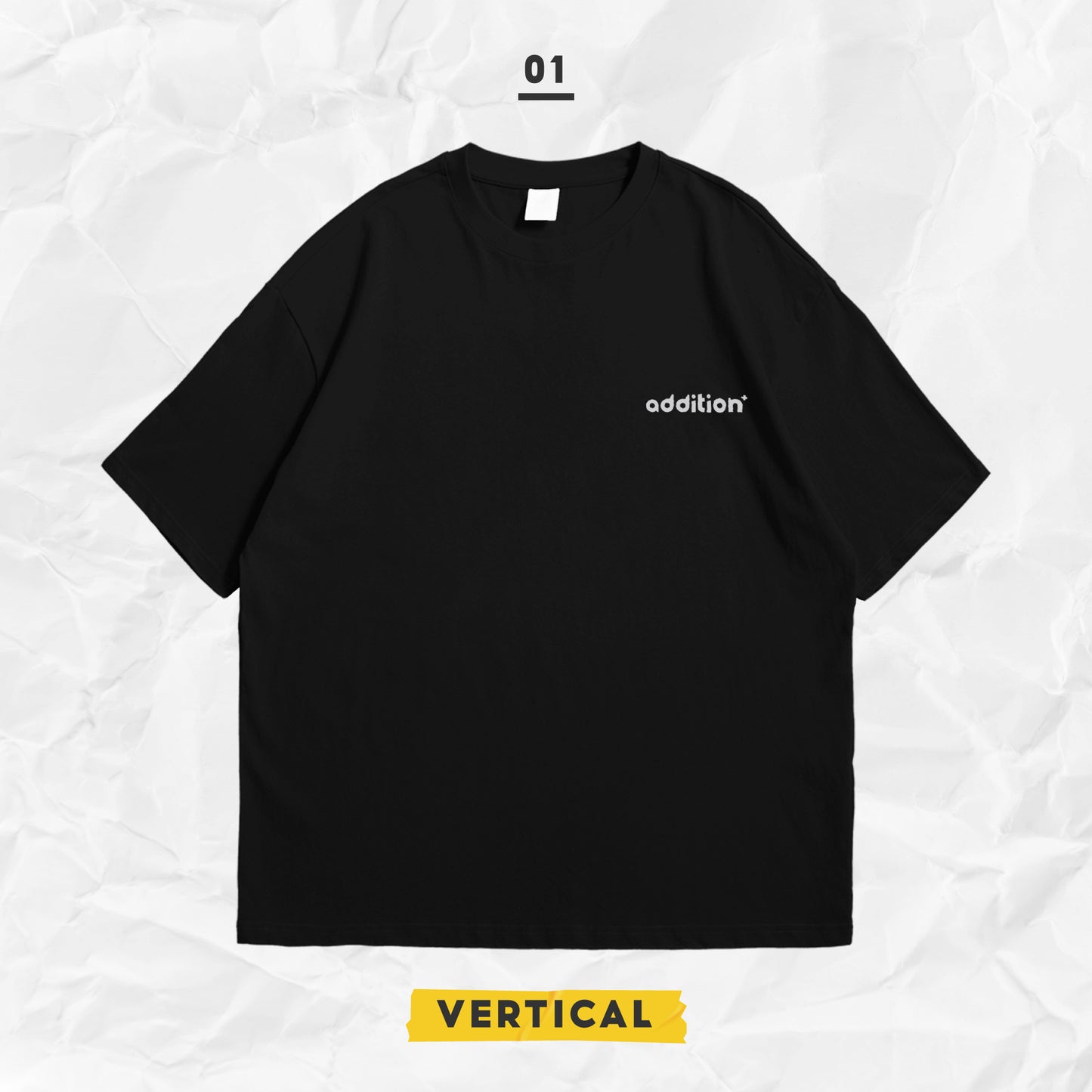 ADTN BLACK VERTICAL LOGO TEE