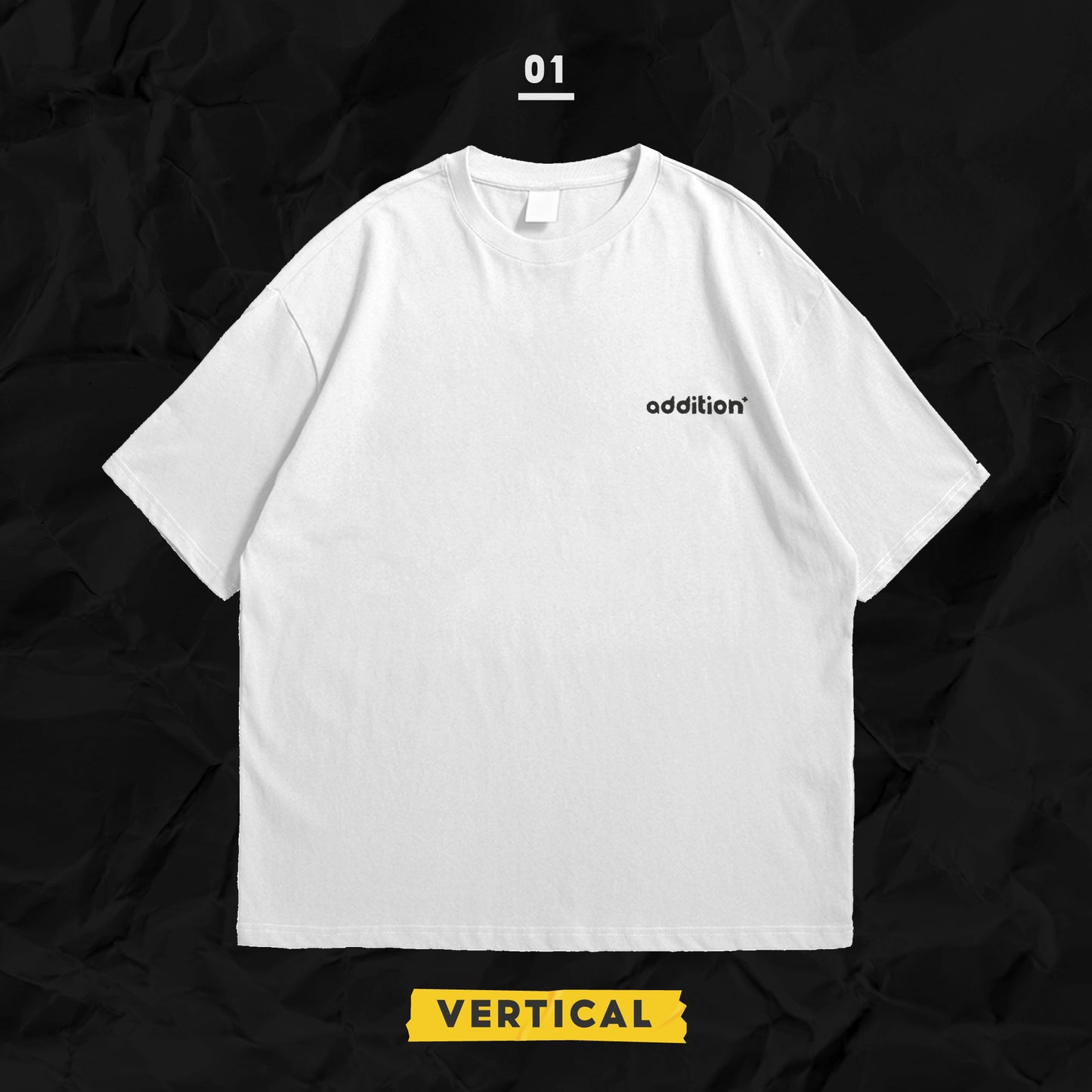 ADTN WHITE VERTICAL LOGO TEE